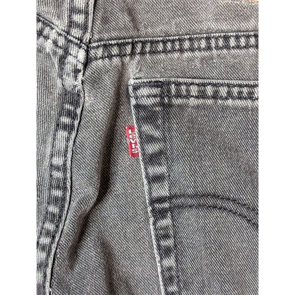 LEVI'S 550 Classic Relaxed  Tapered Black Denim Jeans Womens 14 Mis M Distressed - Picture 14 of 16